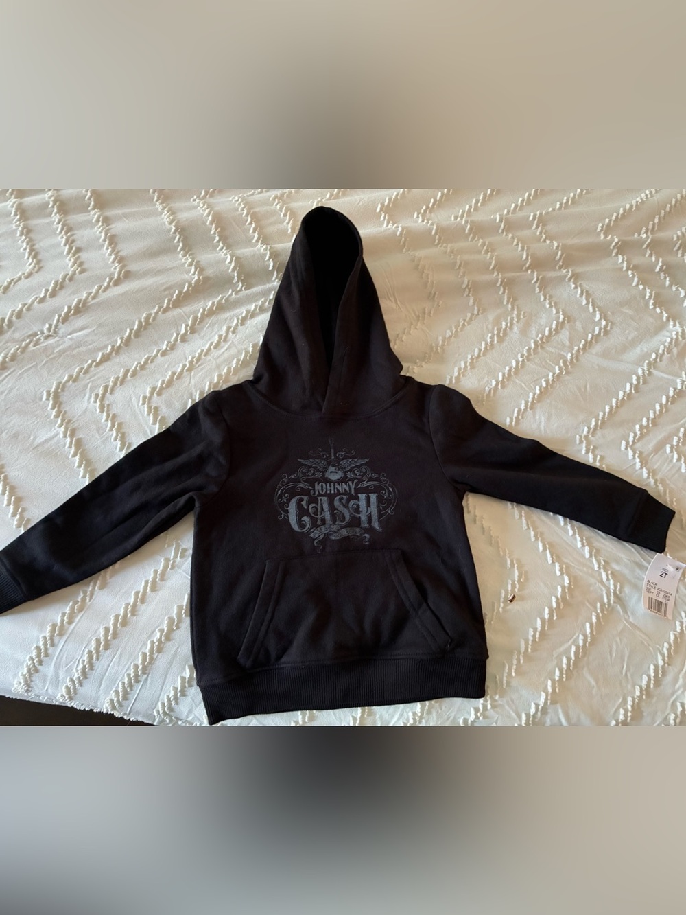 Johnny Cash Black Kids Hoodie - Pullover Hooded Sweatshirt 2T